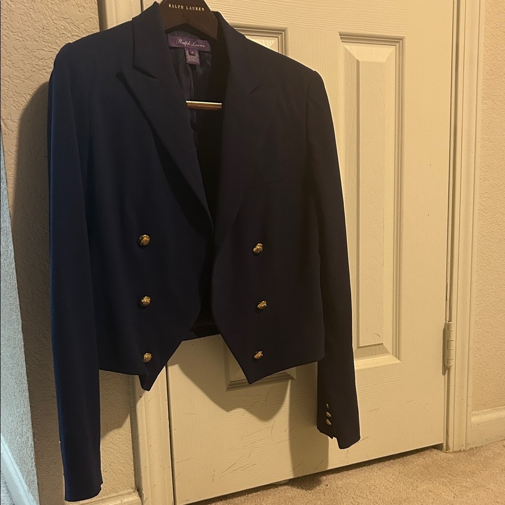 Ralph Lauren Purple Label Navy Jacket w/ Gold Buttons & Buttons on Sleeves